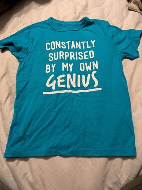 Place Turquoise Short Sleeve Tee with White Slogan